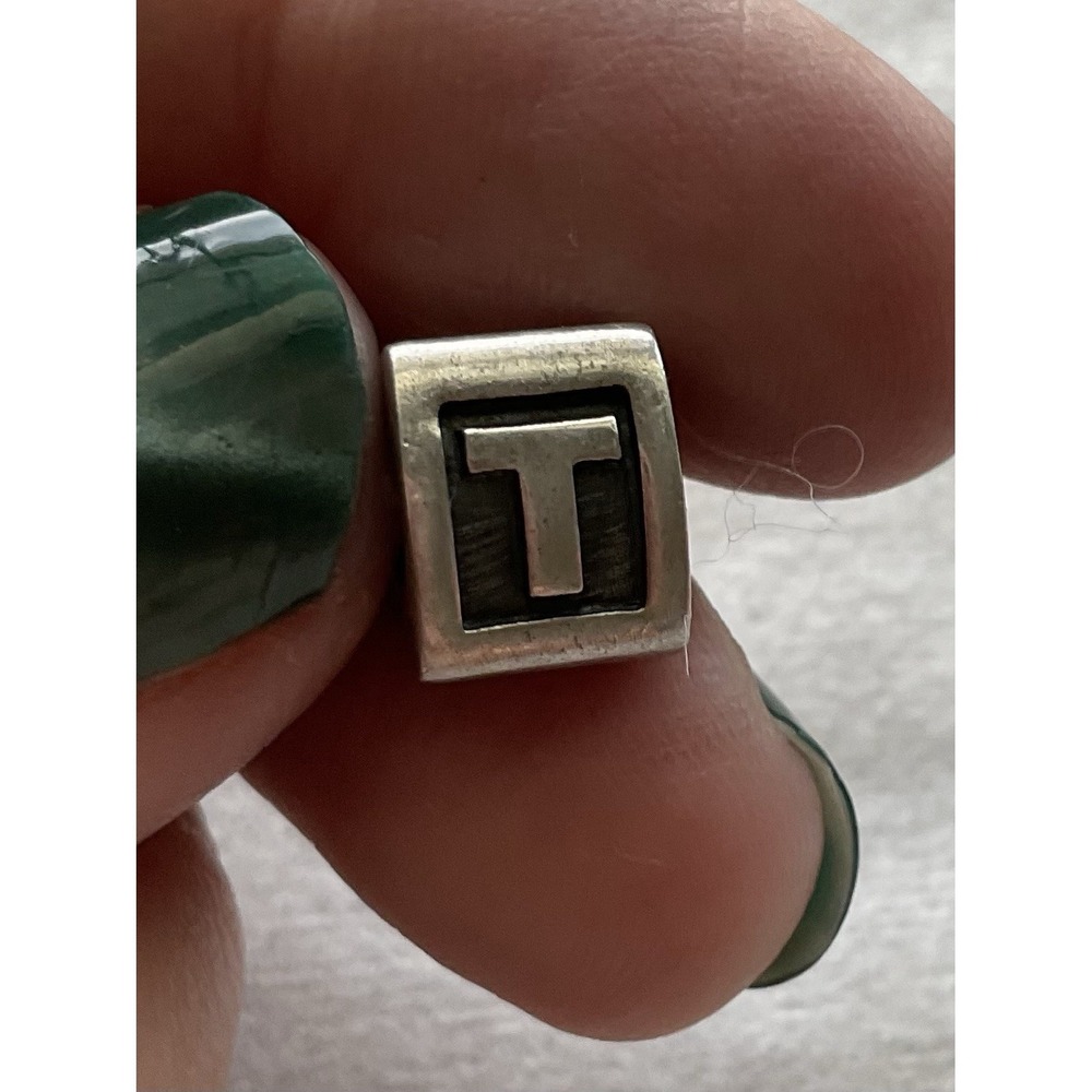 Pandora "Letter T" charm ALE 925 Sterling Silver Alphabet